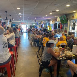 Inside the bar.