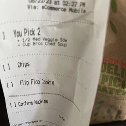 Right receipt, wrong food.