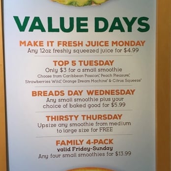 Jamba - "Value Days" - Juice Bars & Smoothies Near Me - Portland, Oregon