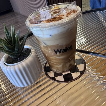 Wake Cafe - Iced Cookie butter latte - Bubble Tea Near Me - Upland, California Wake Cafe - Iced Cookie butter latte - Bubble Tea Near Me - Upland, California