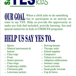 Choices - Our community of donors provides many opportunities to youth in our programs. Help us say #Yes2ourKids