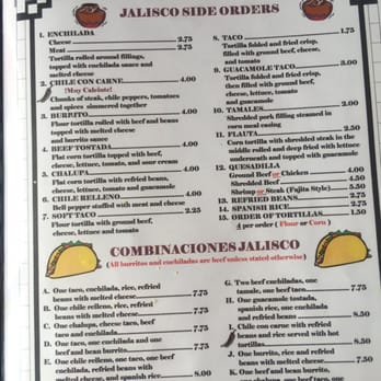 Jalisco Mexican Restaurant - menu for jalisco side orders - Mexican Near Me - Evergreen, Alabama Jalisco Mexican Restaurant - menu for jalisco side orders - Mexican Near Me - Evergreen, Alabama