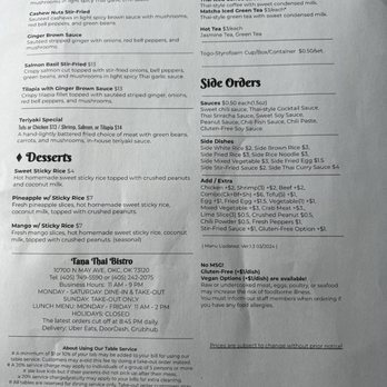 Tana Thai Bistro - Thai Near Me - Oklahoma City, Oklahoma