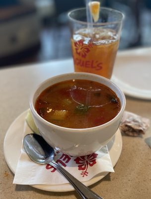 Photo of Miguel's Cocina - San Diego, CA, US. Albondigas Soup (meatball soup)