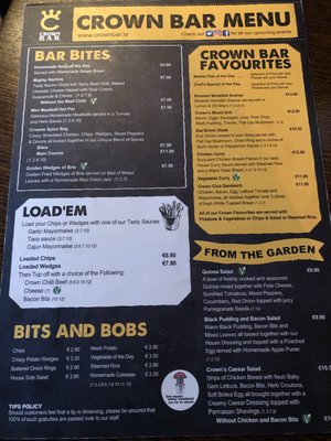 Menu photo 2 Crown Bar Wexford, WX Menu photo 2 Crown Bar Wexford, WX