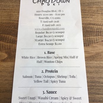 Chaodown Poki - Front of menu - Hawaiian Near Me - Roseville, California Chaodown Poki - Front of menu - Hawaiian Near Me - Roseville, California