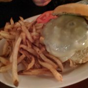 Photo of L’Express - New York, NY, United States. Hubby's burger w/gruyere cheese