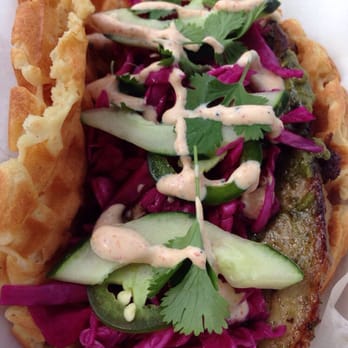 Foolish Waffles - Banh Mi Waffle (pork belly) - Food Trucks Near Me