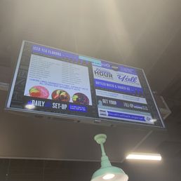 The menu. It's a weird angle since it's high up but easily can be zoomed in.
