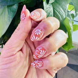 Custom Floral Fiesta Nail Designs