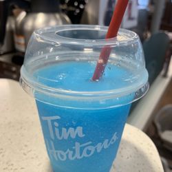 Tim Hortons - Blue raspberry slush - neither kid liked it (too sweet)