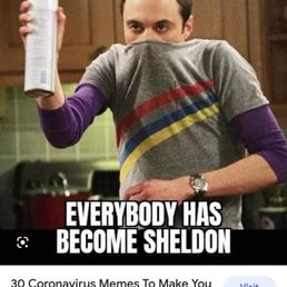 I don't recommend eating there - A man in a gray t-shirt with colorful stripes and purple sleeves holds a can, with text overlay about Sheldon.