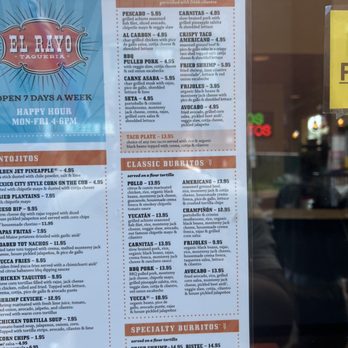 El Rayo Taqueria - Menu - Mexican Near Me - Portland, Maine