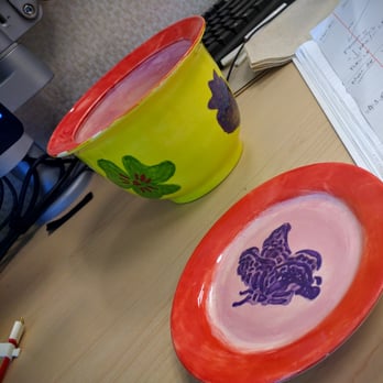 Petroglyph Ceramic Lounge - Colorful flower pot - Paint-Your-Own Pottery Near Me - San Jose, California Petroglyph Ceramic Lounge - Colorful flower pot - Paint-Your-Own Pottery Near Me - San Jose, California