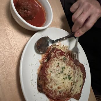 Vangel's Restaurant & Bar - Eggplant parm with a side of meatball. - Bars Near Me - Saint Louis, Missouri