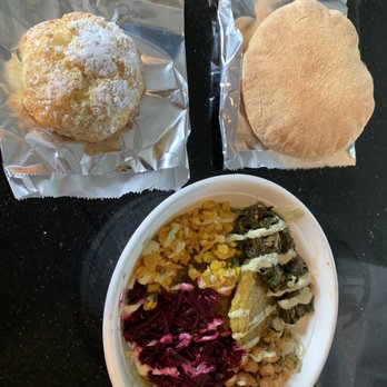Zoa Moroccan Kitchen - DIY bowl, coconut macaron, and Fatima bread - Moroccan Near Me - Houston, Texas