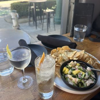 Town Tavern - Ceviche and classic martini with a twist and a highball - Bars Near Me - Alameda, California