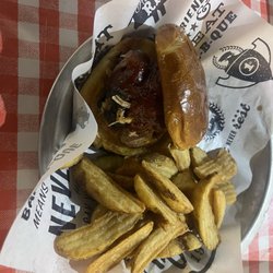 Famous Dave's Bar-B-Que - Pulled pork sandwich and fries