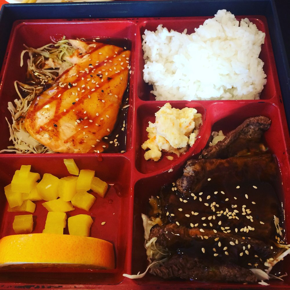 Yo Sushi - Salmon and beef teriyaki! Very good! - Sushi Bars Near Me - Albany, California Yo Sushi - Salmon and beef teriyaki! Very good! - Sushi Bars Near Me - Albany, California