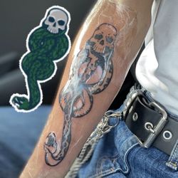 Banzai Tattoo - Death Eater Dark Mark from Harry Potter  (About 5 Inches)