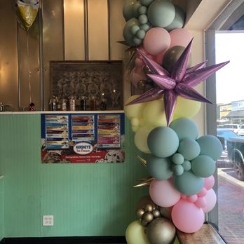 Buford Station Creamery - a colorful balloon arch - Ice Cream & Frozen Yogurt Near Me - Buford, Georgia Buford Station Creamery - a colorful balloon arch - Ice Cream & Frozen Yogurt Near Me - Buford, Georgia