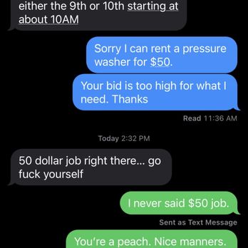 Superior Softwash - Bad manners from a childish individual. - Pressure Washers Near Me Superior Softwash - Bad manners from a childish individual. - Pressure Washers Near Me