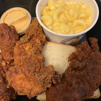 Dave's Hot Chicken - Reaper chicken combo. There's extra chicken here this time. Rarely happens. Dave's #1 2 Tenders w/ Fries Reaper style. - Chicken Shop Near Me - Naperville, Illinois