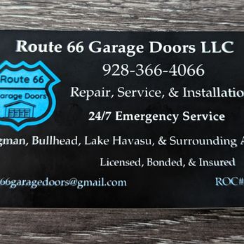 Route 66 Garage Doors - Business Card - Garage Door Services Near Me - Kingman, Arizona Route 66 Garage Doors - Business Card - Garage Door Services Near Me - Kingman, Arizona