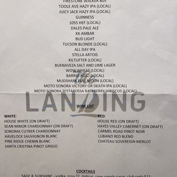 The Landing - Drink menu - Tacos Near Me - Oro Valley, Arizona The Landing - Drink menu - Tacos Near Me - Oro Valley, Arizona