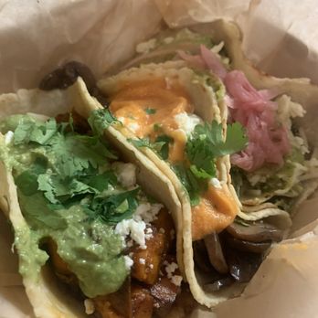 Chaia - Chipotle Sweet Potato Hash, Braised Mushroom Taco, Creamy Kale and Potato Taco - Tacos Near Me - Washington, DC, District of Columbia Chaia - Chipotle Sweet Potato Hash, Braised Mushroom Taco, Creamy Kale and Potato Taco - Tacos Near Me - Washington, DC, District of Columbia