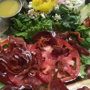 Relish - BLT sandwich with Greek Salad. Yum! - American Near Me - Kings Park, New York Relish - BLT sandwich with Greek Salad. Yum! - American Near Me - Kings Park, New York