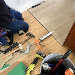 Carpet Man Flooring -Jacksonville - During repair. Great job!