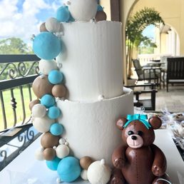 a cake with a teddy bear on it a cake with a teddy bear on it