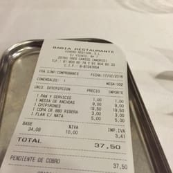 Taberna Kantuta - Bill