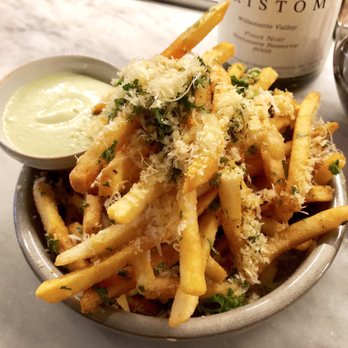 Canard - Garlic Fries with Gouda, Chermoula, Green Goddess - Wine Bars Near Me - Portland, Oregon
