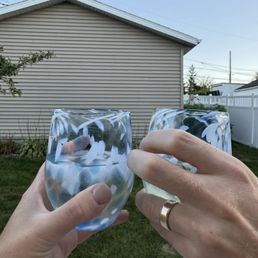 Wine glasses made from unity ceremony glass