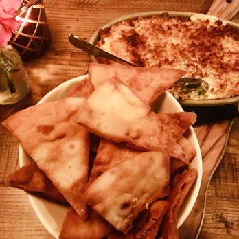 The Lost Fox - Crab Dip with toasted Pita bread triangles. - New American Near Me - Ashburn, Virginia