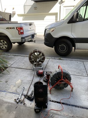 We have all the equipment to clean, maintain and inspect all sewer lines. - For our drain cleaning we have the best equipment out here in the market. We have industrial hydro Jetters, Gorlitz drain cleaning machines, Perma Liner descaling and high speed drain cleaning, Ridgid sewer cameras and locators.