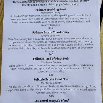 Folktale Winery - Signature flight - Wineries Near Me - Carmel, California