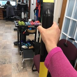 Rehab Resolutions - Me using this band to strengthen my shoulder