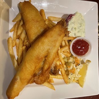 Snug Harbour - Fish and chips were ok, a little too much batter around the fish - Seafood Near Me - Mississauga, Ontario