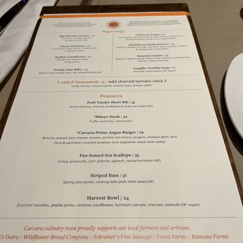 Carcara - Menu - Lounges Near Me - Phoenix, Arizona