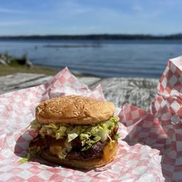 Burger with cheese and bacon