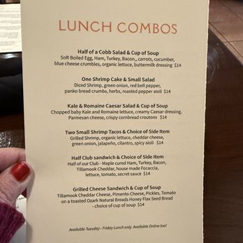 Mockingbird Kitchen - New lunch combo menu - New American Near Me - Fayetteville, Arkansas