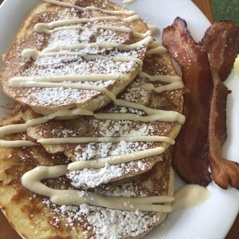 Ruby Slipper Metairie - Cinnamon Swirl Pancakes with Applewood-Smoked Bacon - Breakfast & Brunch Near Me - Metairie, Louisiana