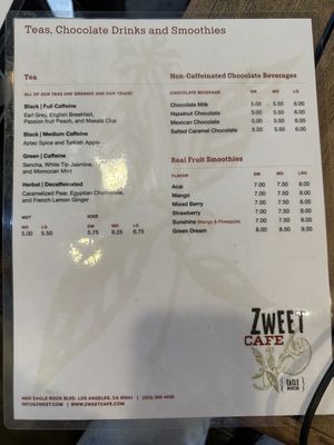 Menu photo 5 Zweet Cafe Los Angeles, CA Menu photo 5 Zweet Cafe Los Angeles, CA