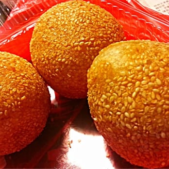 Dragon Bay Bakery - Sesame rice ball with red bean paste inside ...yumms greasy though ..:/ - Chinese Near Me - Brooklyn, New York Dragon Bay Bakery - Sesame rice ball with red bean paste inside ...yumms greasy though ..:/ - Chinese Near Me - Brooklyn, New York