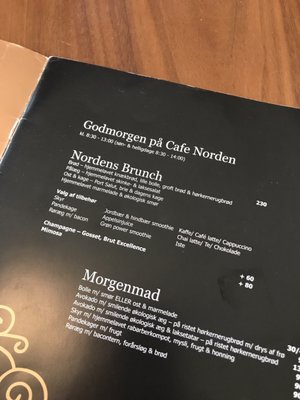 Menu photo 2 Cafe Norden Copenhagen, 84 Menu photo 2 Cafe Norden Copenhagen, 84