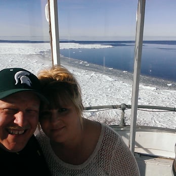 Big Bay Point Lighthouse Bed & Breakfast - Wife and i enjoyong the view from inside the lighthouse tower. - Hotels Near Me - Big Bay, Michigan Big Bay Point Lighthouse Bed & Breakfast - Wife and i enjoyong the view from inside the lighthouse tower. - Hotels Near Me - Big Bay, Michigan