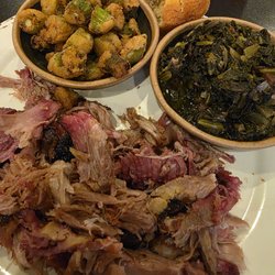 Local Joes - Albertville - Pulled pork plate, mixed greens & fried okra